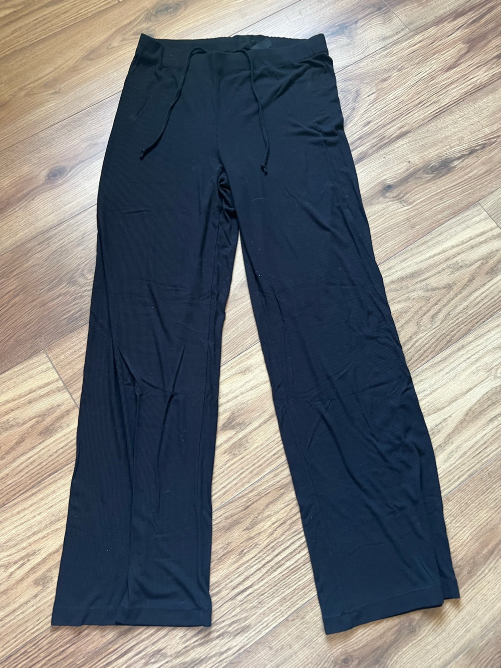SKIMS Black Cotton Jersey Straight Leg Lounge Pants M